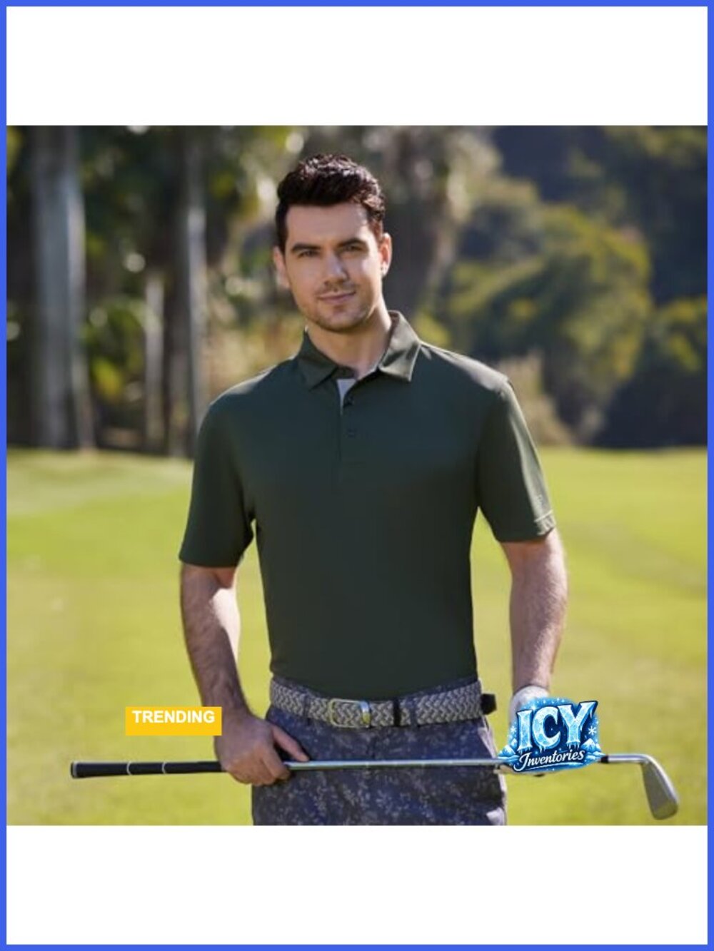Men's Moisture Wicking Dry Fit Performance Golf Polo Shirt Short Sleeve - Picture 2 of 6